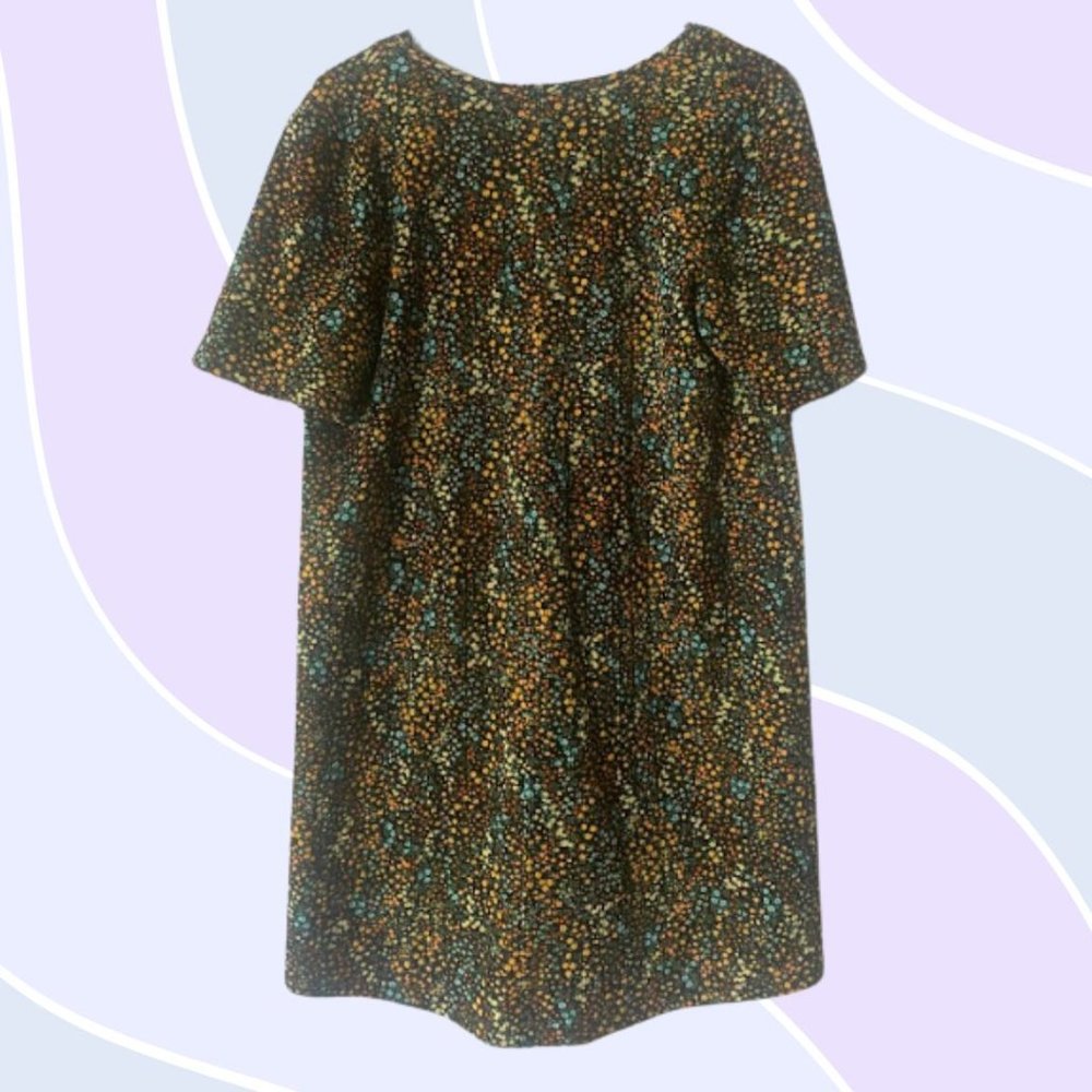 Green Floral Zara Textured Weave Dress, Size Medium